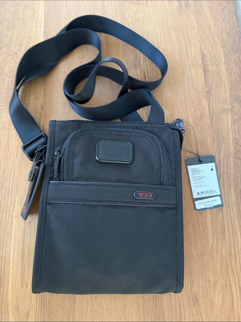 Tumi Black Nylon Compact Messenger Crossbody Bag